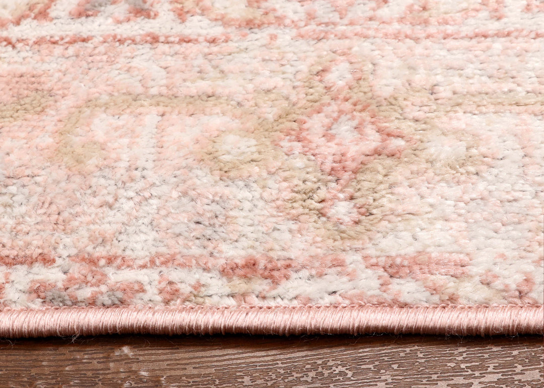 Turkish Rustic Blush Oriental-Inspired Design Rug