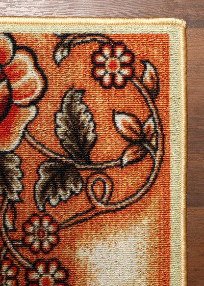 Swirling Elegance Multicolor Medallion Rug - Felt Backing