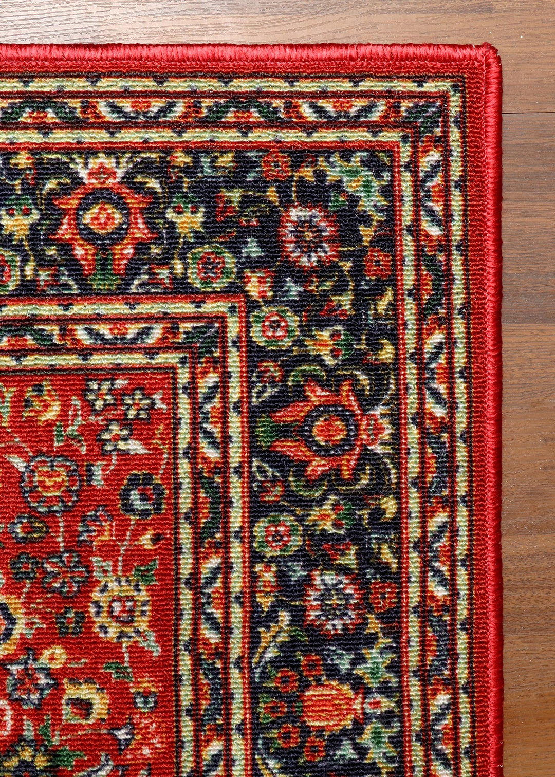 Elegant Persian-Inspired Red Medallion Rug – Felt Backing