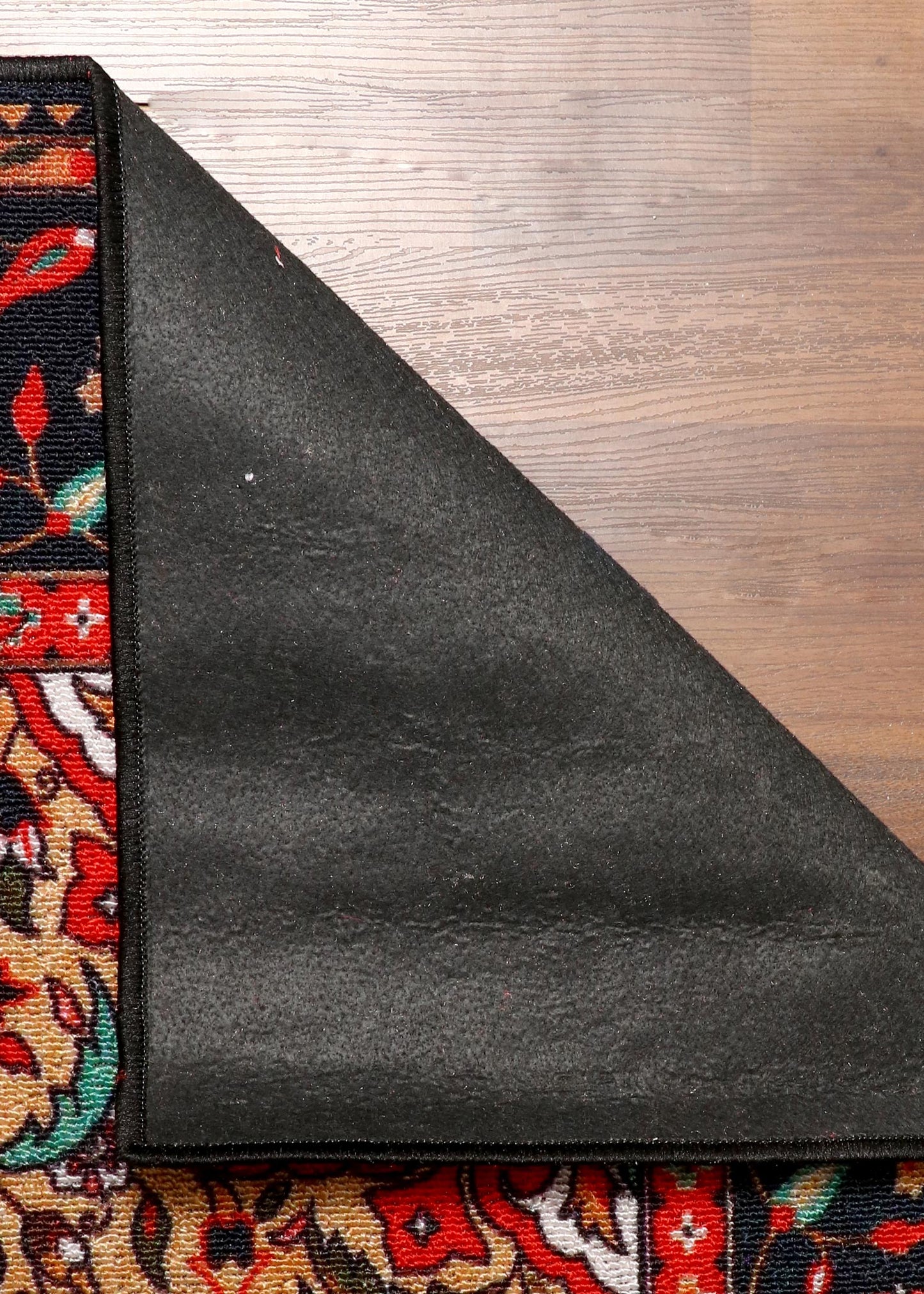 Bold Persian-Inspired Geometric Rug – Felt Backing