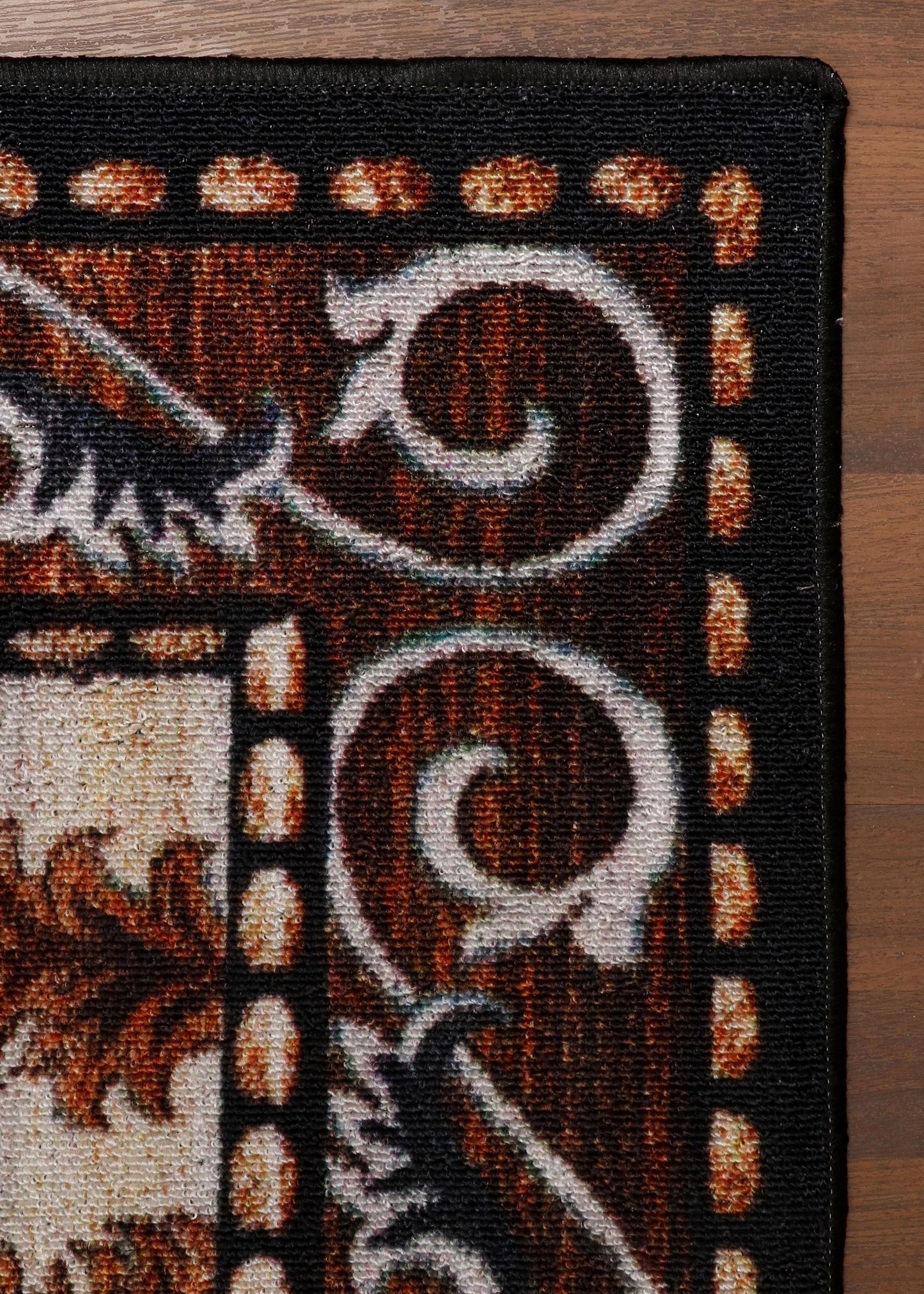 Classic Botanical Beige and Brown Rug - Felt Backing