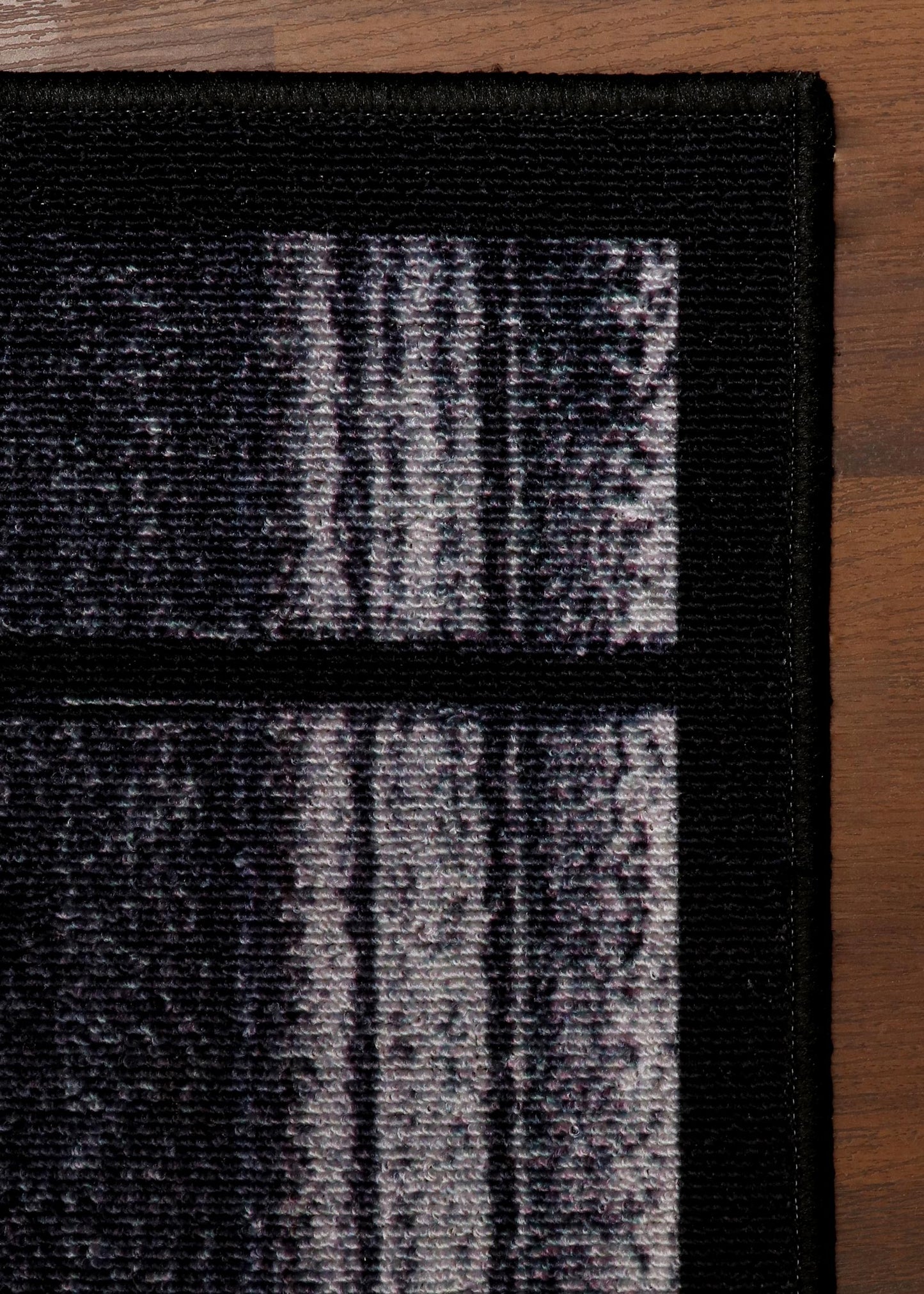 Geometric Red and Black Rug - Felt Backing