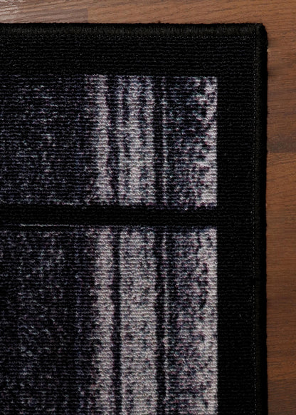 Geometric Red and Black Rug - Felt Backing