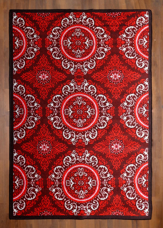 Modern Floral Multicolor Rug - Felt Backing