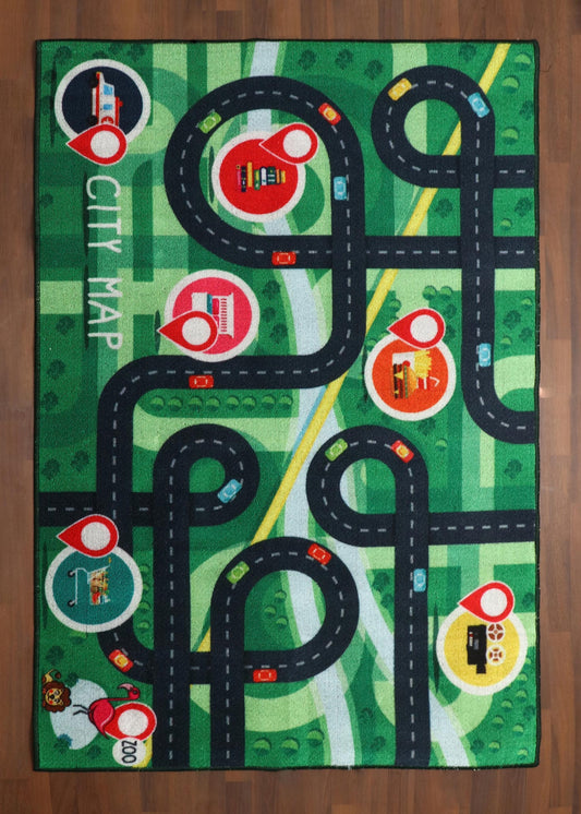 City Map Adventure Play Rug for Kids