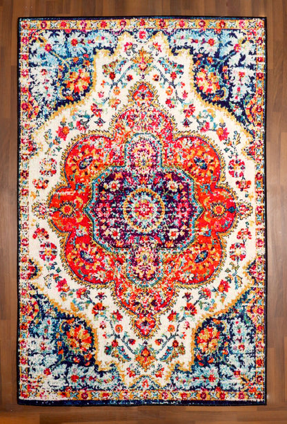 Tuffted Vintage Floral Trellis Area Rug