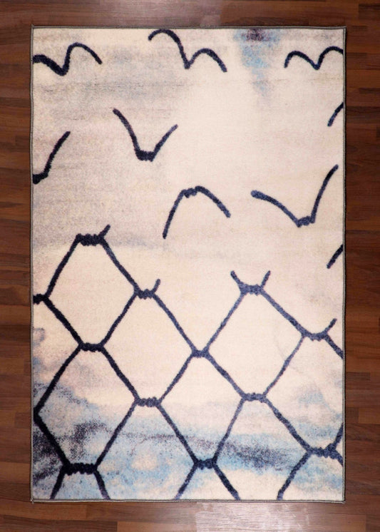 Abstract Azure Impressions Rug