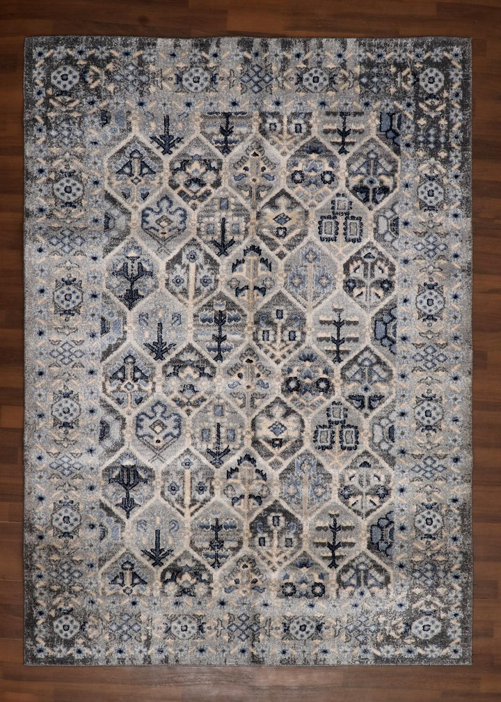 Nordic Blue Geometric Rug