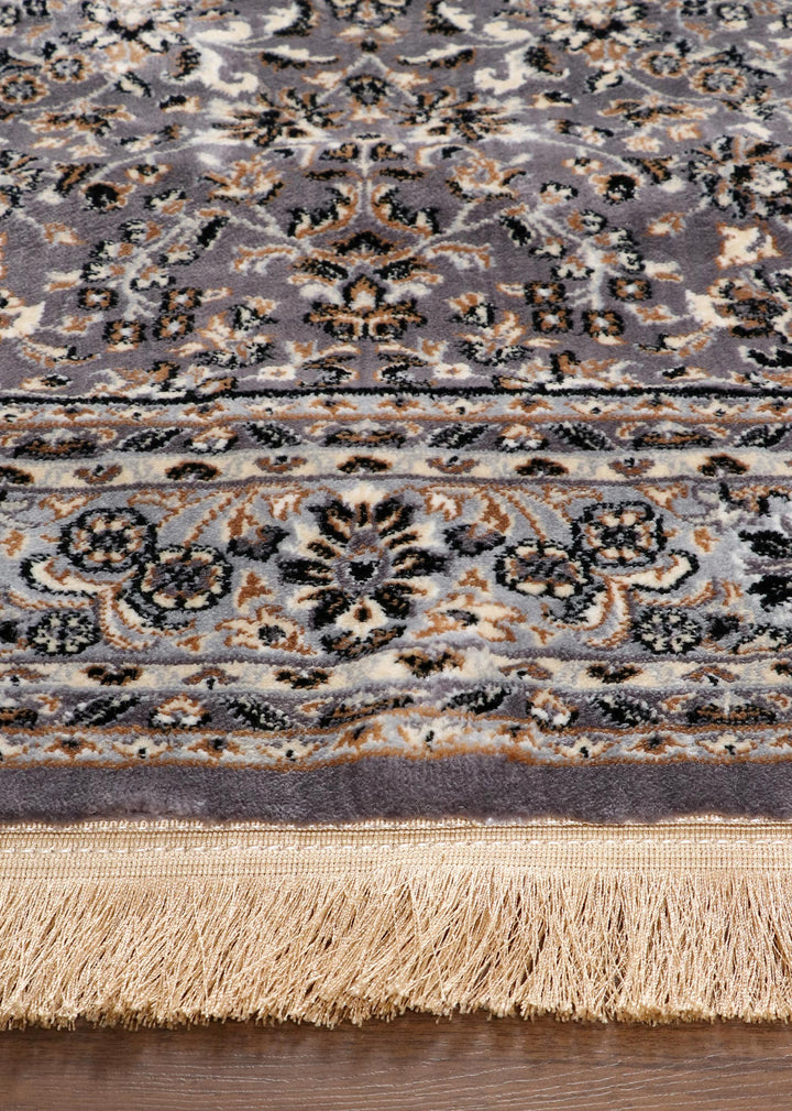 Ornate Persian Floral Area Rug with Fringe