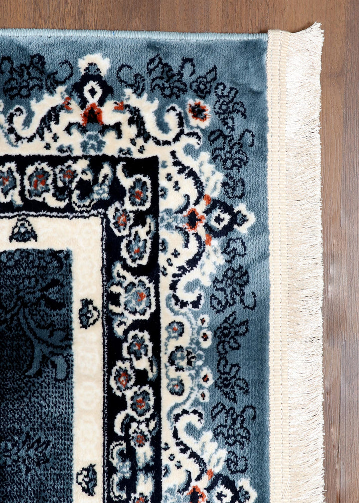 Elegant Blue Persian Medallion Area Rug with Ornate Border