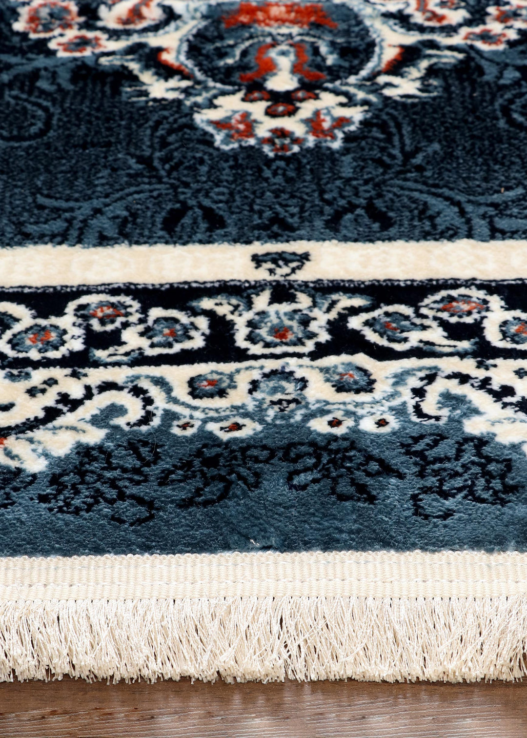 Elegant Blue Persian Medallion Area Rug with Ornate Border