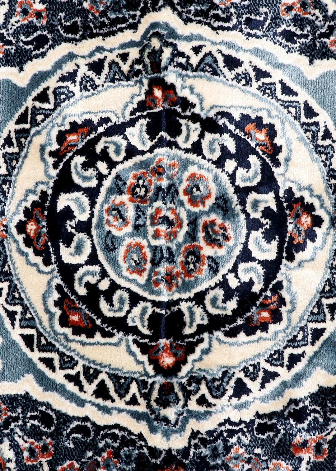 Elegant Blue Persian Medallion Area Rug with Ornate Border