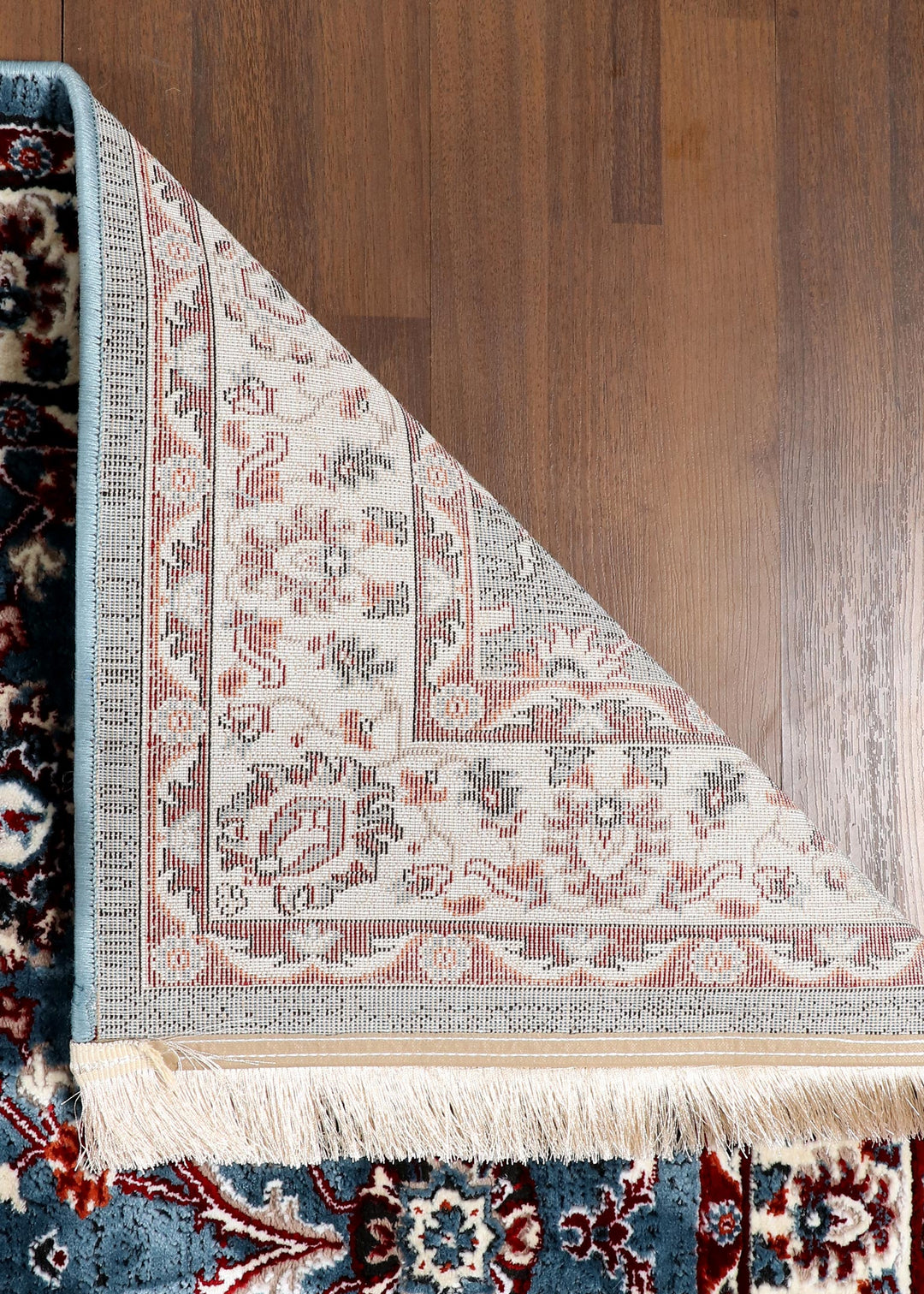 Traditional Blue and Red Floral Area Rug