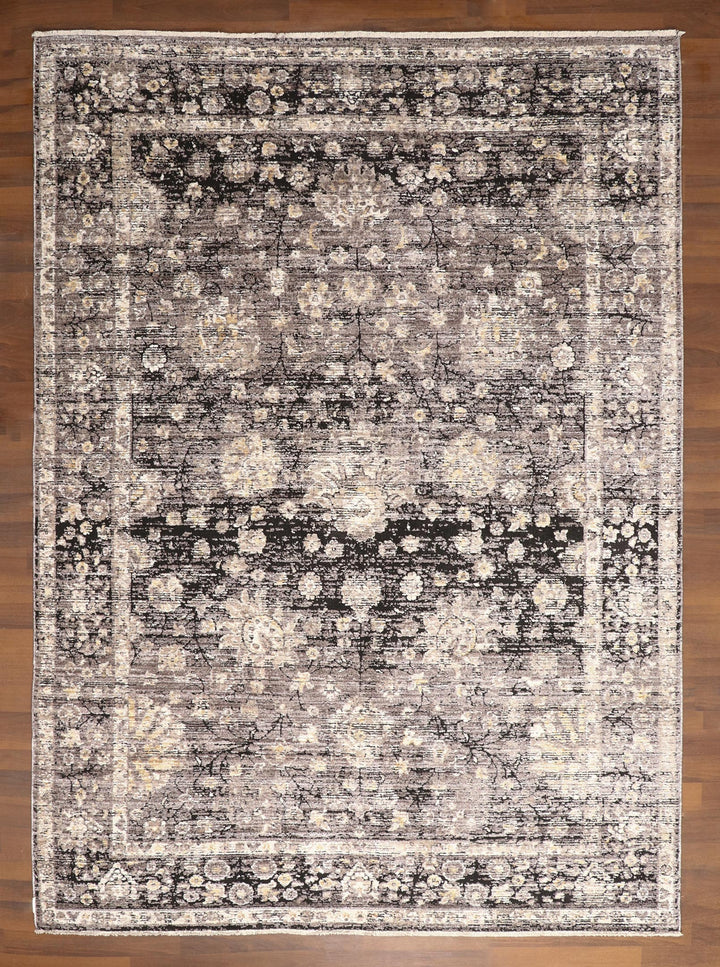 Charcoal Floral Majesty Rug