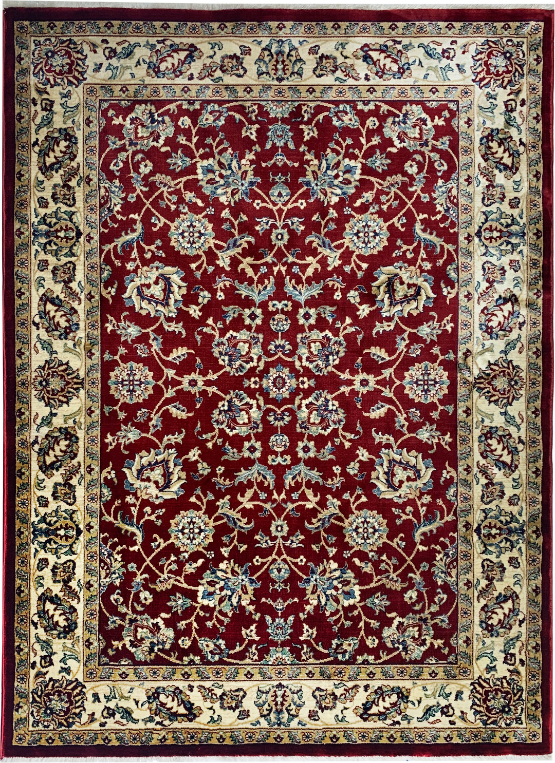Regal Splendor Traditional Red and Navy Turkish Rug
