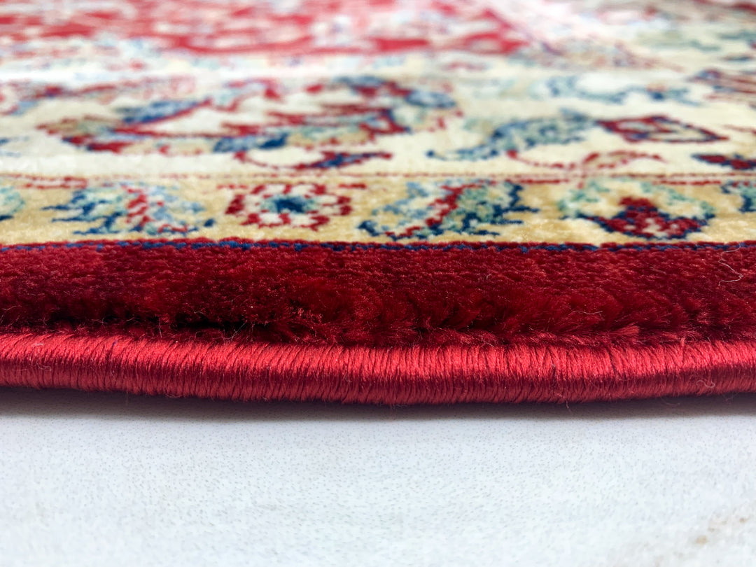 Regal Splendor Traditional Red and Navy Turkish Rug
