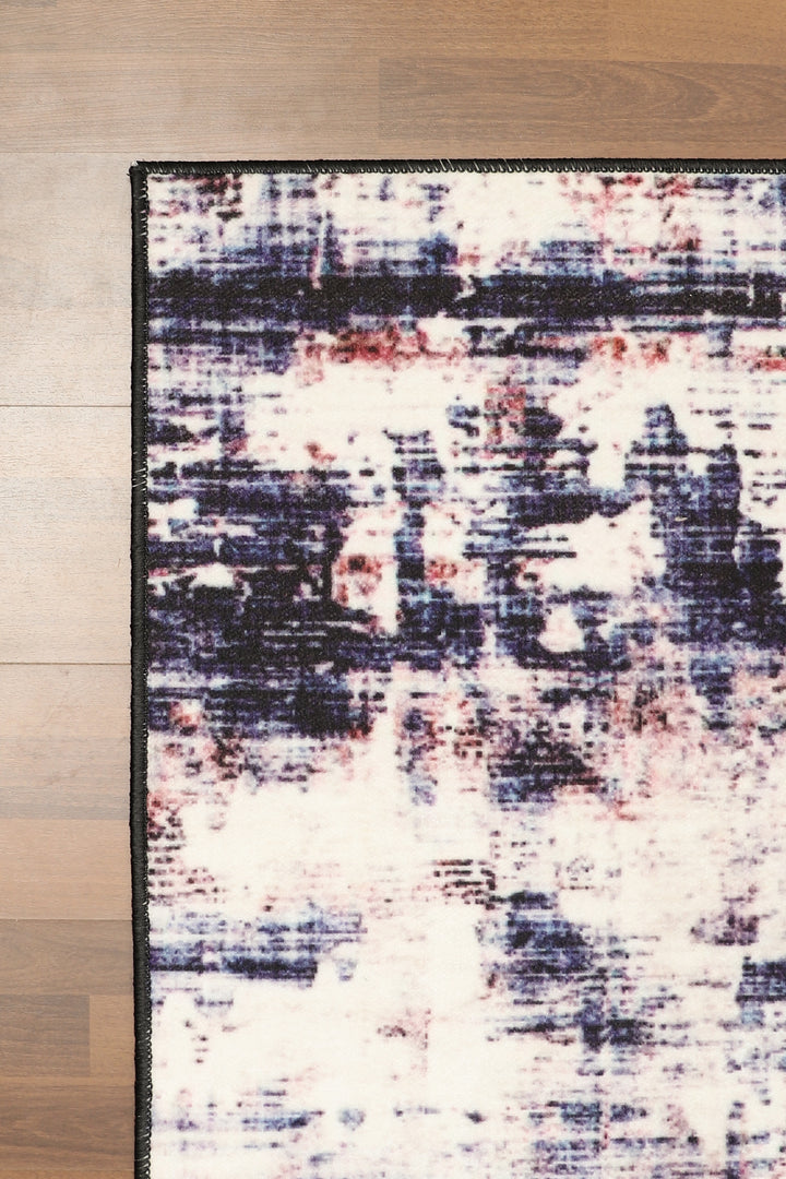 Distressed Multi Color Abstract Print Rug