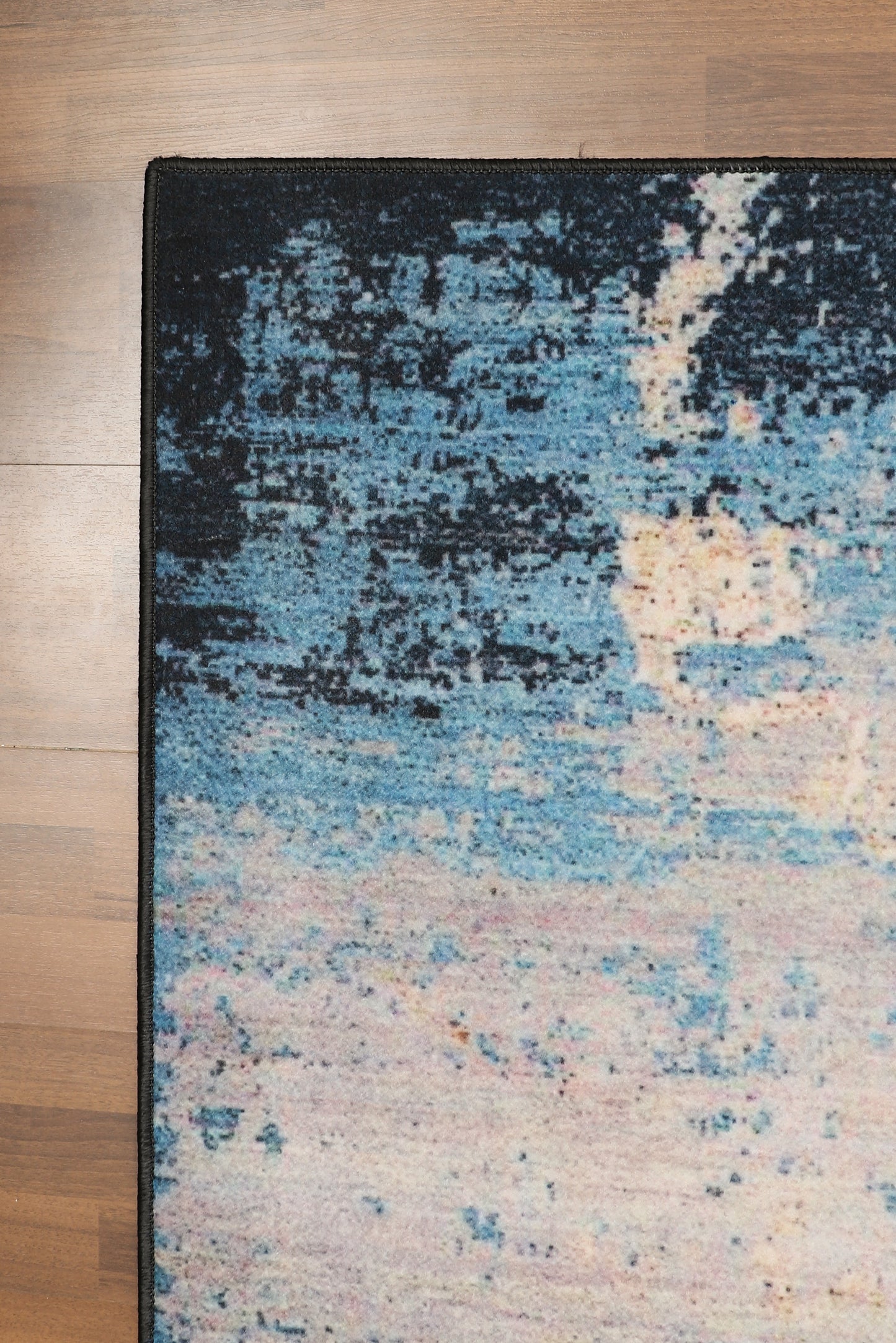 Modern Blue Beige Multi Color Abstract Print Rug