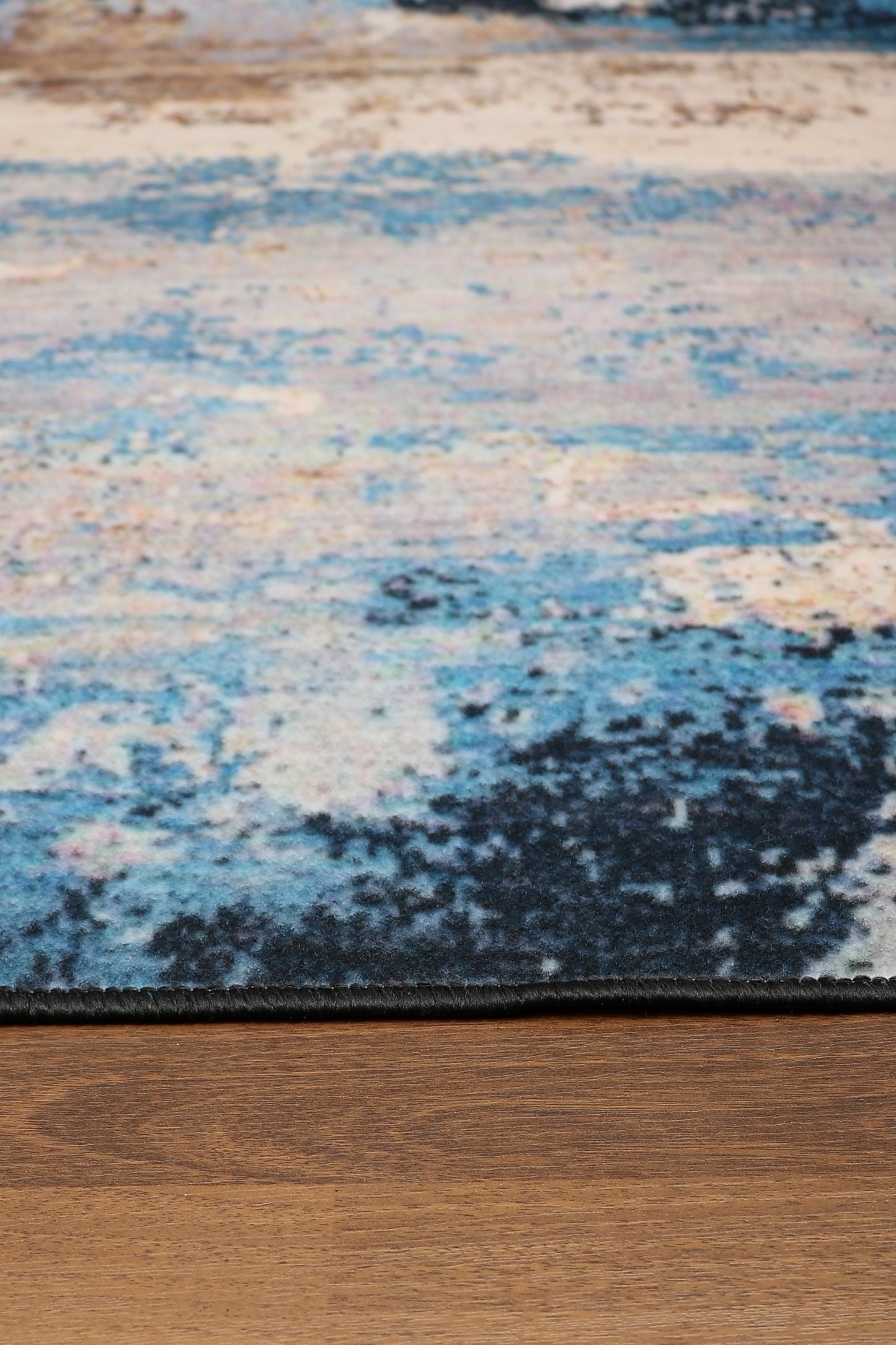 Modern Blue Beige Multi Color Abstract Print Rug