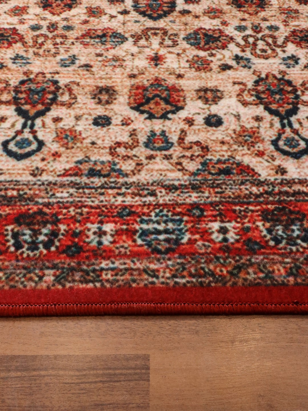 Beige with Multi Color All Over Print Rug