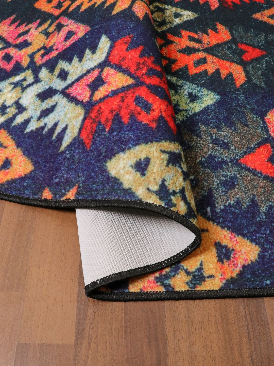 Multi Color Motif Print Rug