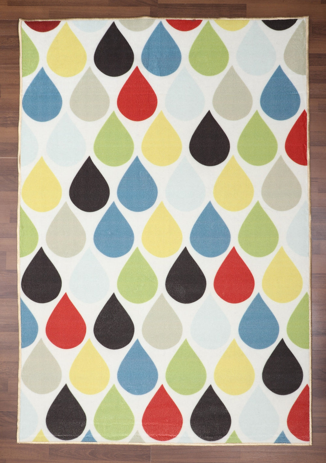 Multi Color Print Rectangle Kids Non Woven Rug with Non Slip TPR Backing For Everyday Use
