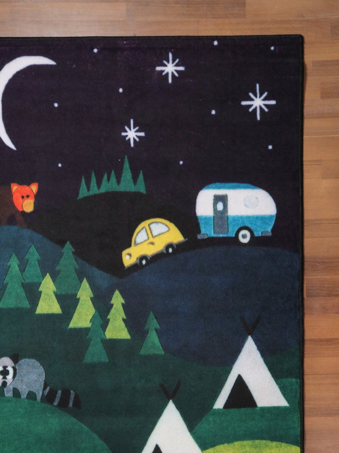 Multi Color Kid Drawing Print Rectangle Kids Non Woven Rug with Non Slip TPR Backing For Everyday Use