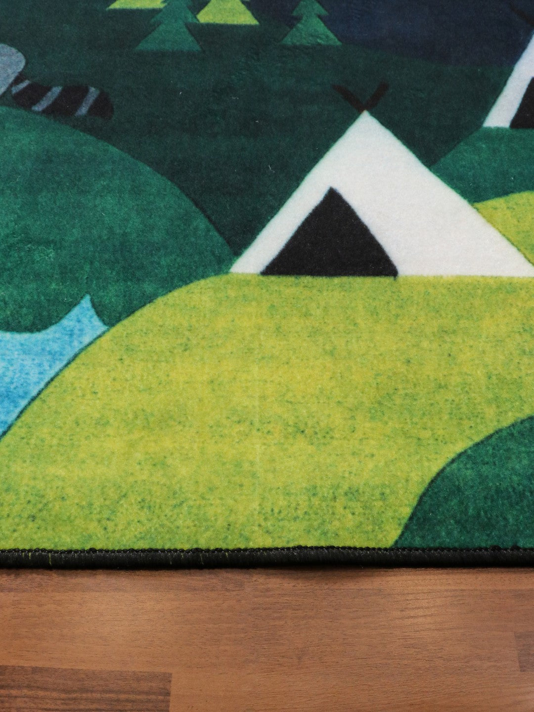 Multi Color Night Scenery Drawing Print Rug