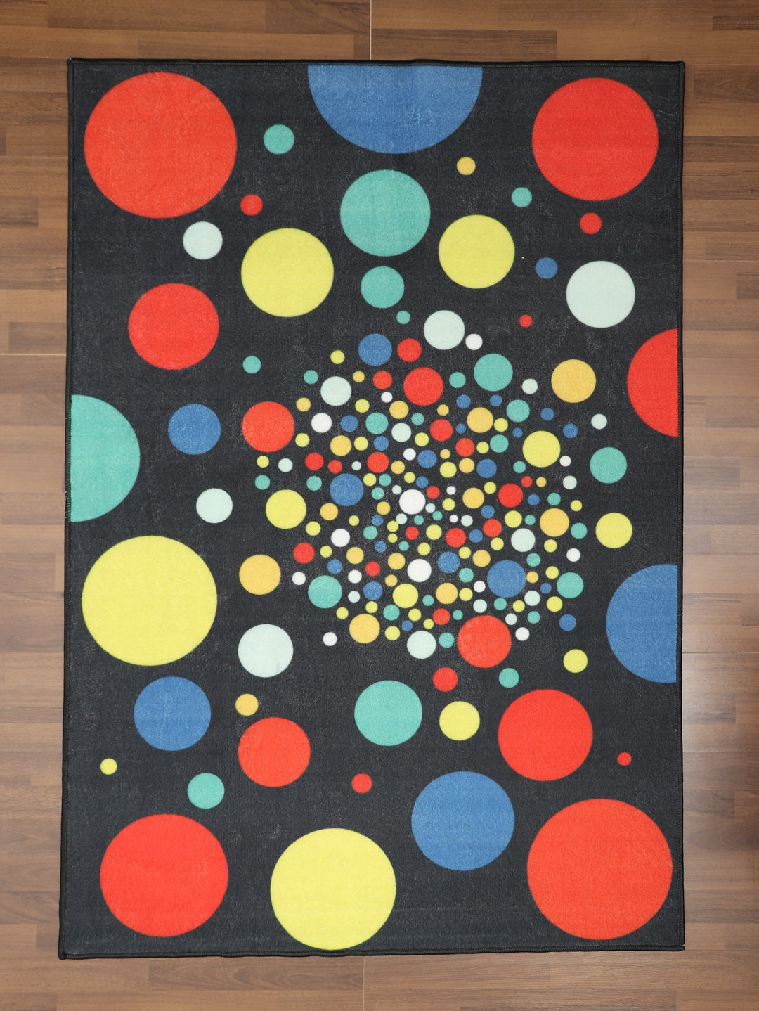 Multi Color Circles Drawing Print Rug