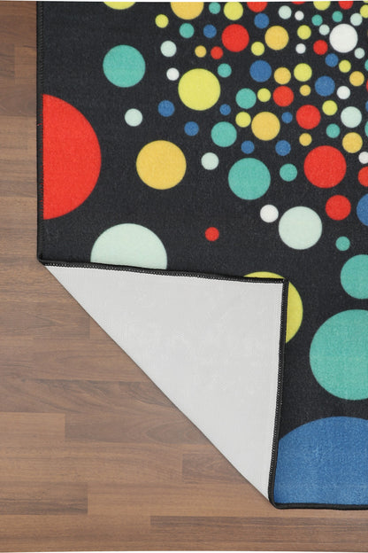 Multi Color Circles Drawing Print Rug