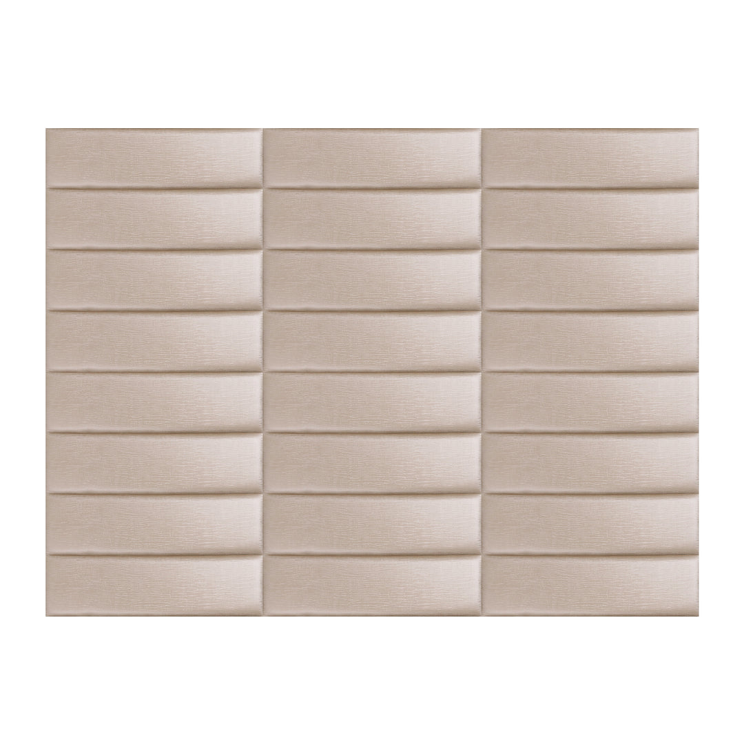 Light Golden Padded Wall Panels - Nahyan Layout - Decorative and Soft Bed Heads
