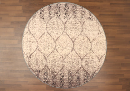 Brown Beige Geometric Print Rug
