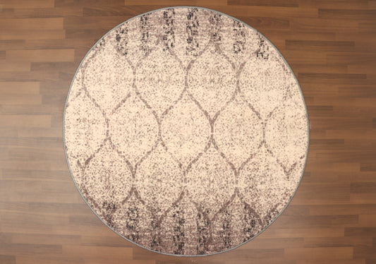 Brown Beige Geometric Print Rug