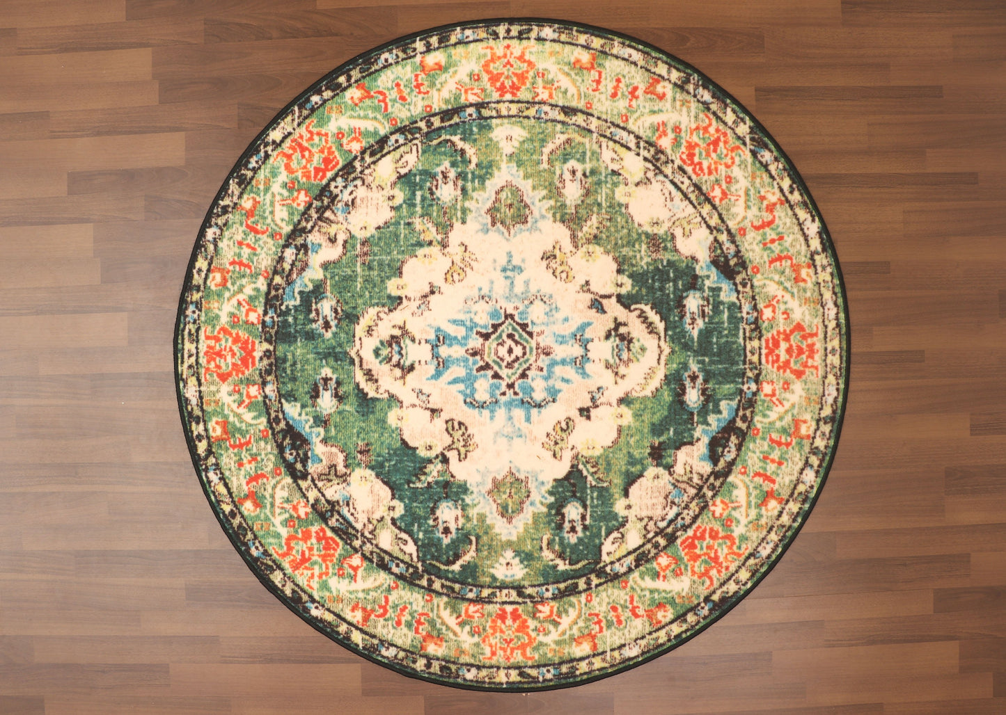 Multi Color Floral Print Rug