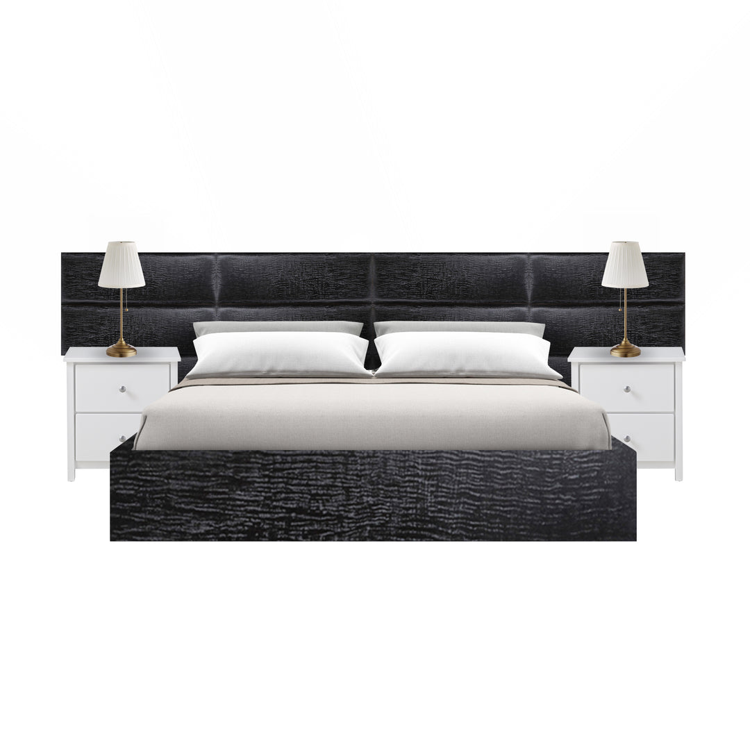 Black Padded Bed Heads - Abeeha Layout - Decorative and Soft Bed Heads