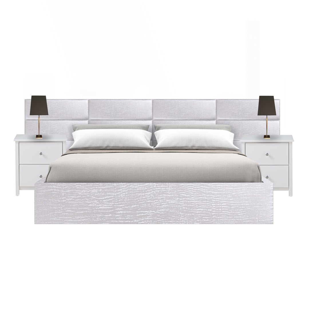 Silver Padded Bed Heads - Zayan Layout - Decorative and Soft Bed Heads