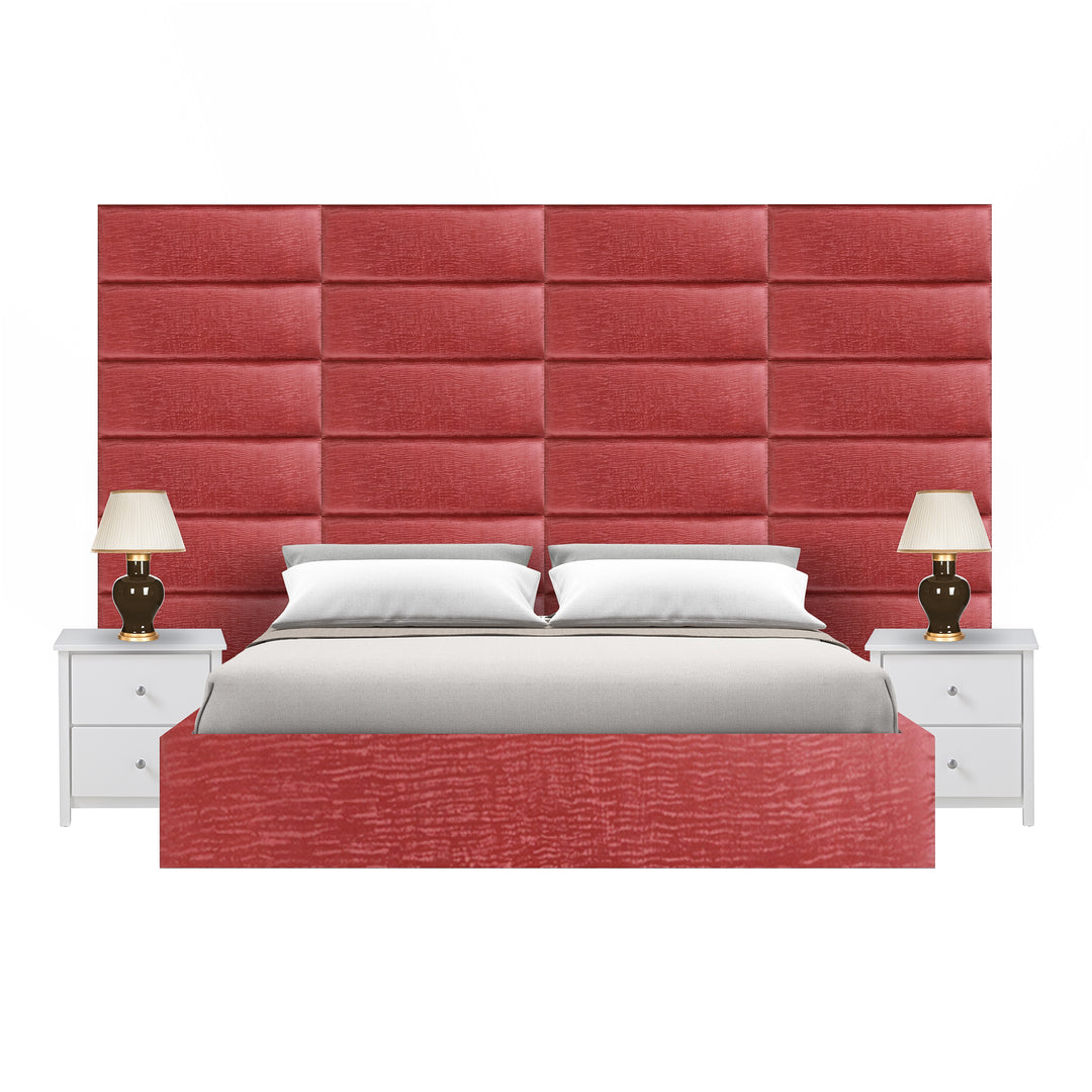 Rose Red Padded Bed Heads - Esra Layout - Decorative and Soft Bed Heads