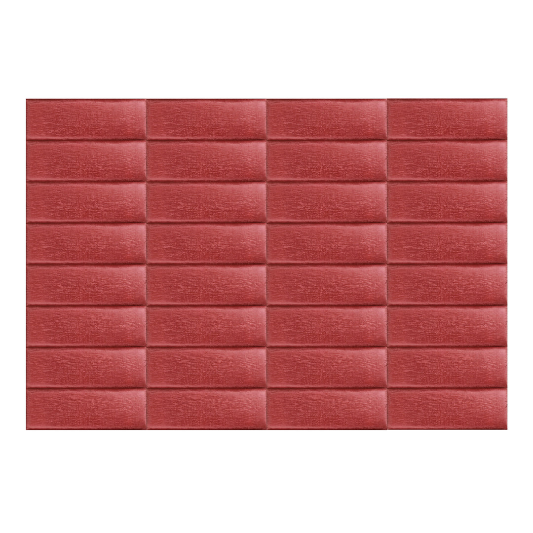 Rose Red Padded Wall Panels - Kayshan Layout - Decorative and Soft Bed Heads