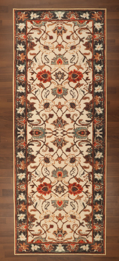 Beige with Multi Color Floral Print Runner