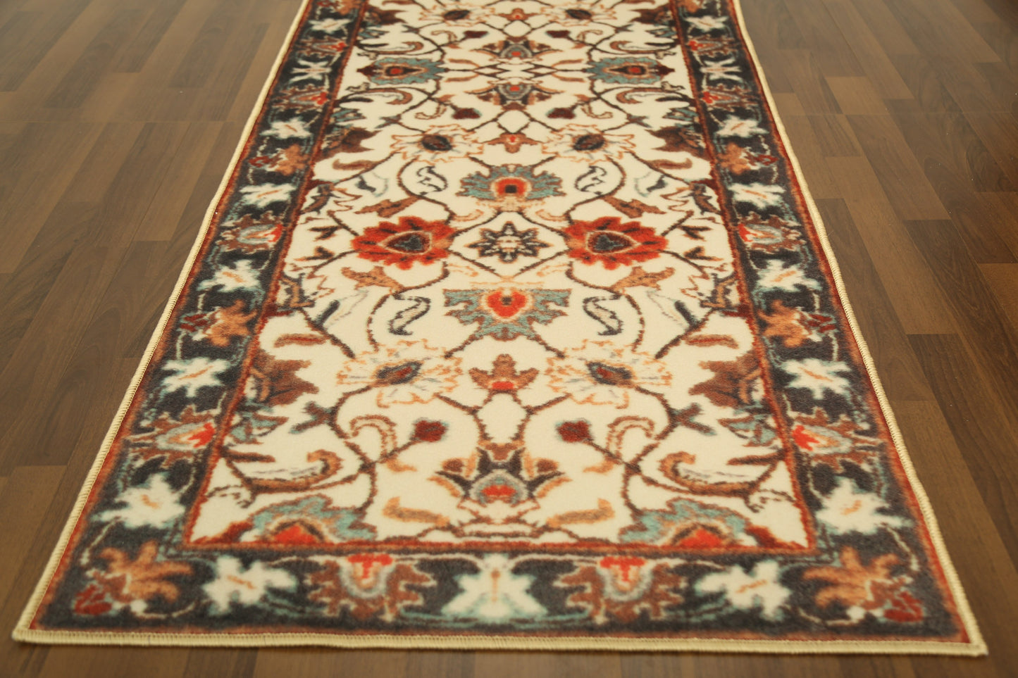 Beige with Multi Color Floral Print Runner