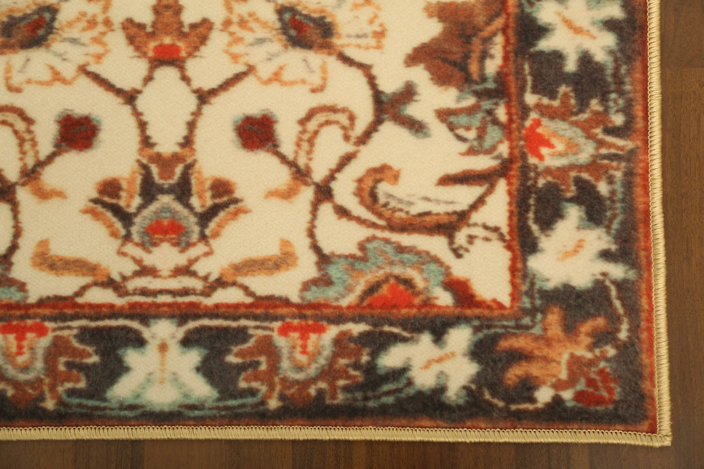 Beige with Multi Color Floral Print Runner