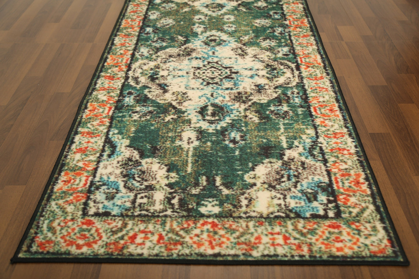 Green & Orange Traditional Print Runner