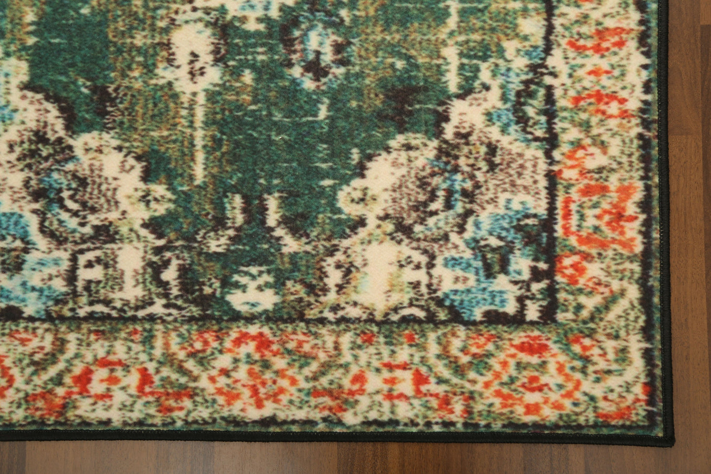 Green & Orange Traditional Print Runner