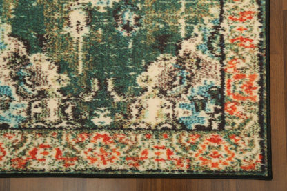 Green & Orange Traditional Print Runner