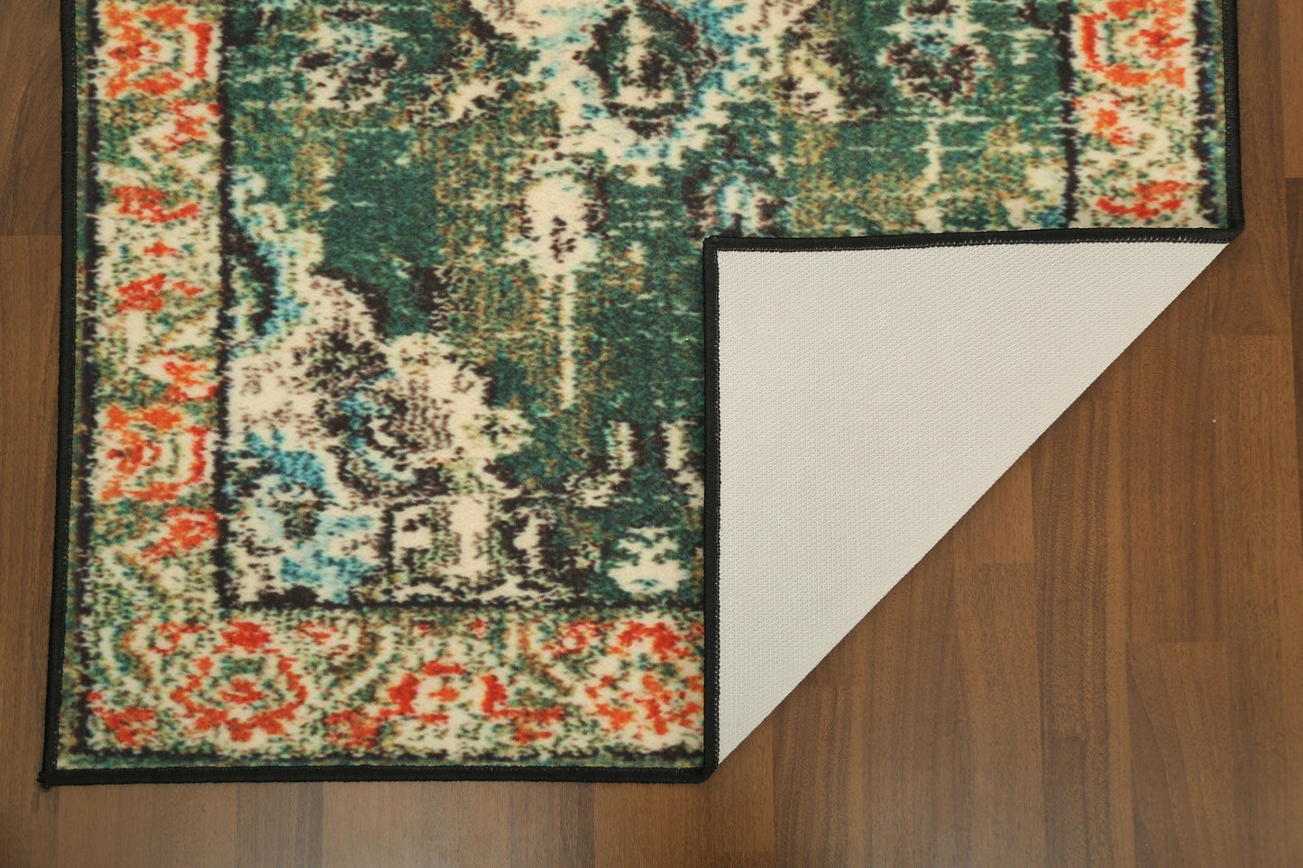 Green & Orange Traditional Print Runner