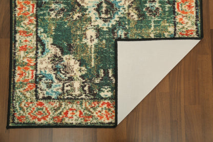 Green & Orange Traditional Print Runner