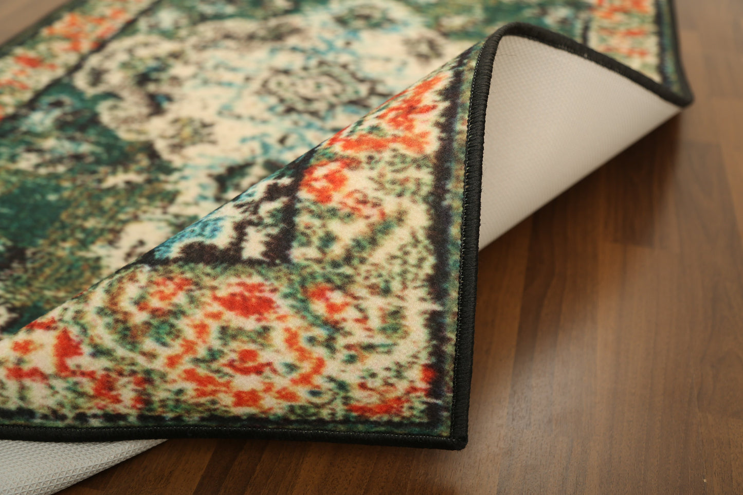 Green & Orange Traditional Print Runner