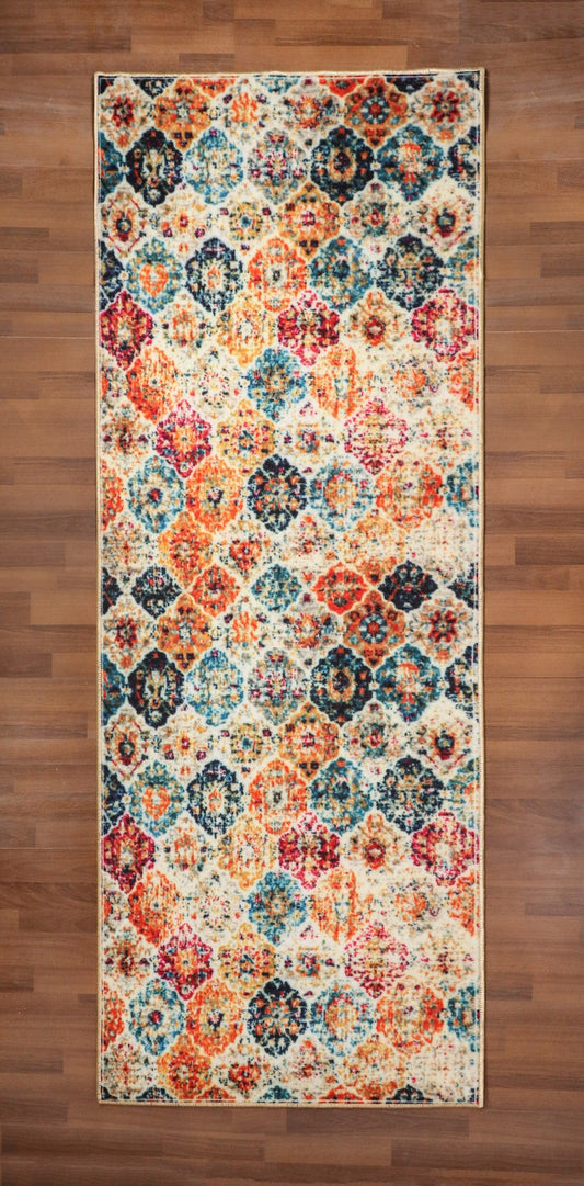 Multi Color Floral Print Runner