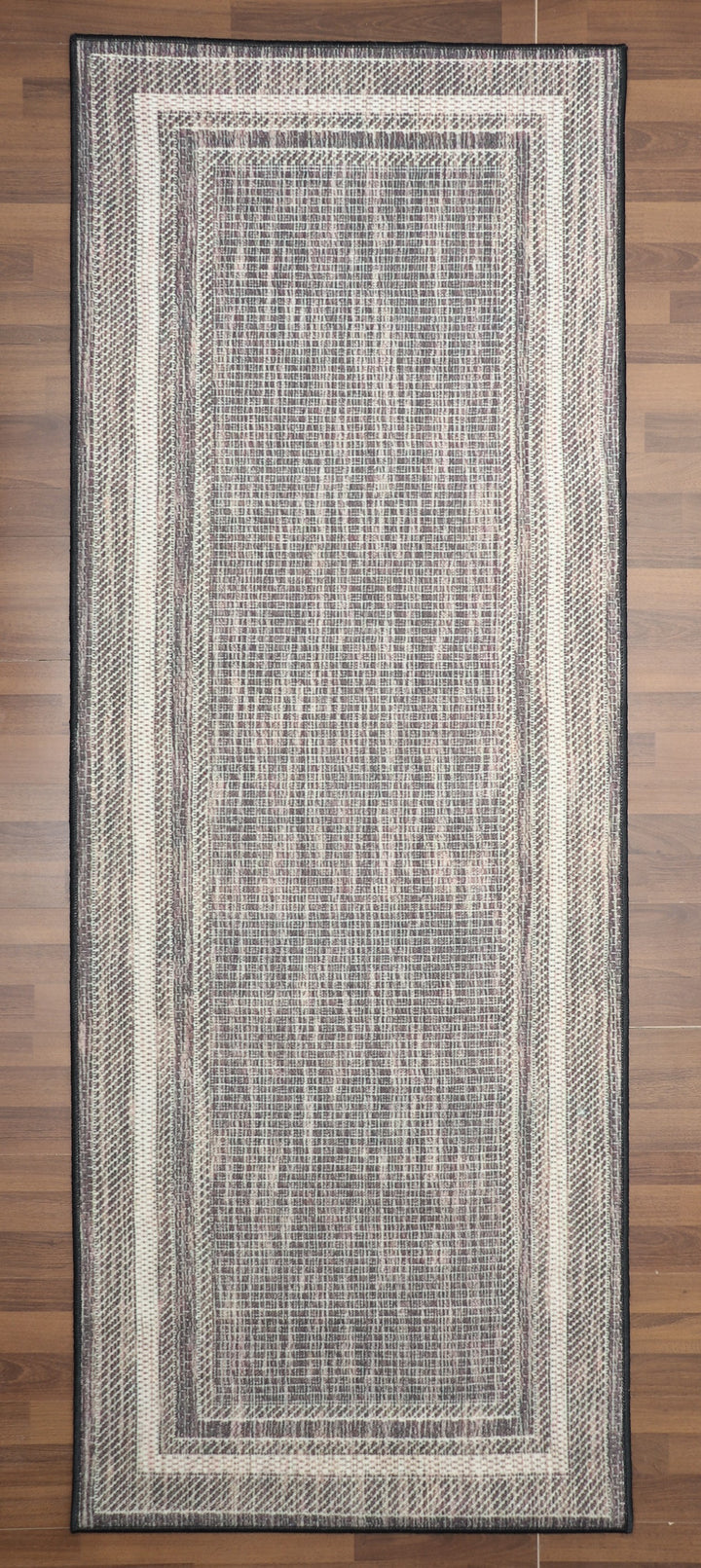 Multi Color Criss Cross Print Non Woven Runner with Non Slip TPR Backing