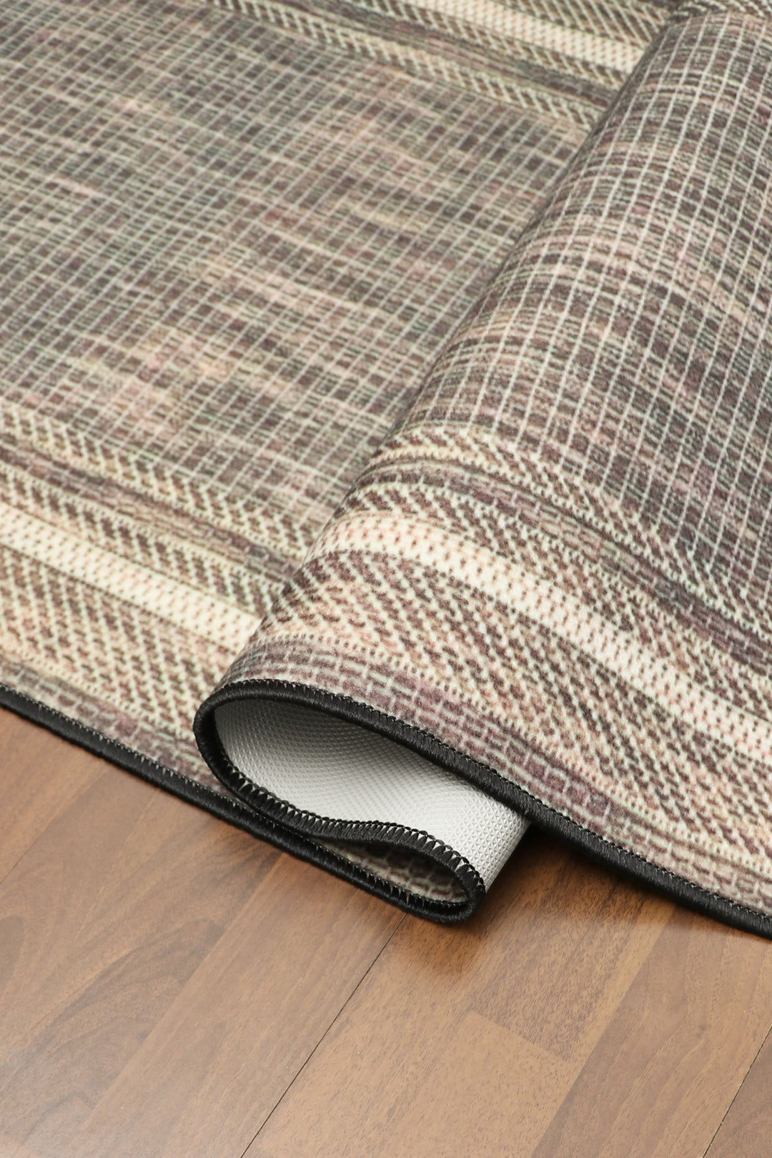 Multi Color Criss Cross Print Non Woven Runner with Non Slip TPR Backing